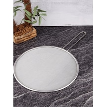 Saplı Çelik Yağ Sıçratmaz - 29 Cm Çap Gümüş