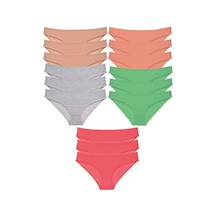 15 Adet Süper Eko Set Likralı Kadın Slip Külot Soft Renkler Çok Renkli