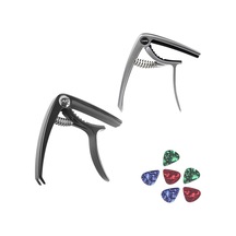Maxword Q10-bk-gr Çinko Alaşımlı Profesyonel Kapo Üst Kalite Capo 2 Adet Tüm Gitarlar İle Uyumlu