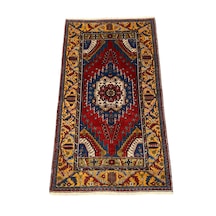 El Dokuması Eski Yaşlı Yahyalı Halısı 128x230 Kök Boyası Renkli %100 Yün Halı Kırmızı