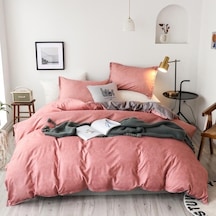 Novahub Pembe 3 Adet Ev Tekstili Yatak Seti Düz Renk Nevresim Takımları Nevresim Yastık Kılıfı Avrupa Boyutu Kral Kraliçe Yorgan Ve Çarşaf Yok 150 200cm Pembe