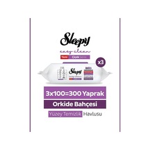 Sleepy Yüzey Temizlik Havlusu 100 Lü Orkide Bahçesi 3 Lü Yeni Ambalaj Beyaz