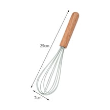 Nane Yeşili 1 Adet Silikon Yumurta Çırpıcı Çırpma Teli Ahşap Saplı Mutfak El Yumurta Çırpıcı Alet Mutfak Gereçleri Pişirme Aksesuarları Yeşil