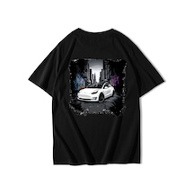 Brz Collectıon Brz Collection Unisex Oversize Tesla Street T-shirt Siyah