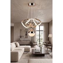 Dron 3 Lü Modern Ledli Avize 3 Renk Power Ledli Gold Kaplama Kumandalı Çoçuk Odası Yatak Odası Mutfak