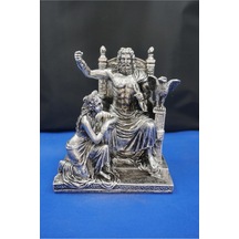 Zeus Ve Hera Mitolojik Heykel 30 Cm Dekoratif Biblo, Ev & Ofis Hediyelik Aksesuar Gümüş
