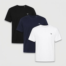 Fitmens Slim Fit Kısa Kol 3lü Set %100 Pamuk T-shirt Fs-004455 - Çok Renkli-3184