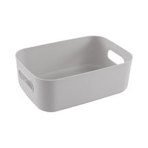 Monyee Küçük Boy Gri Pp Malzeme Ev Ofis Çeşitli Eşya Saklama Sepeti Taşınabilir Kollü Yığılabilir Organizer Gri