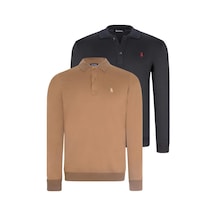 İkili Set V4007 Dewberry Erkek Sweatshırt-lacivert-camel Lacivert-camel