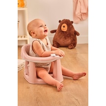 Flosoft Vakumlu Bebek Banyo & Mama Oturağı + Silicolife 2 Adet Silikon Mama Kaşığı Hediye Pembe