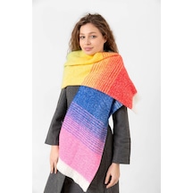 Çok Renkli Buklet Atkı Şal 67x197 CM 1288 Pembe