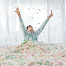 Good Night 12 Renk Gök Kuşağı Puf Armut Koltuk 100x100x50cm Siyah