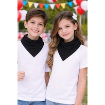 Herşeynota Siyah Düz Fular Bandana 24 Lü Set %100 Pamuk 23 Nisan, 29 Ekim, 30 Ağustos, 19 Mayıs Tören Uyumlu Çok Renkli