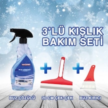 Buz Çözücü Sprey & Buz Kazıyıcı & Çekçek 3'lü Kışlık Oto Seti