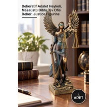 3 Adet Kanatlı Adalet Biblosu Dekoratif Adalet Heykeli, Masaüstü Biblo, Ev Ofis Dekor, Justice Figurine