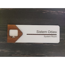 Sistem Odası Ofis Oda Kapı İsimliği Yönlendirme Tabelası Levhası Kişiselleştirilebilir