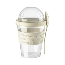 Take'n Go Kapaklı Kaşıklı Hazırla Ve Çık Meyveli Yoğurt Kabı Krem 600 Ml