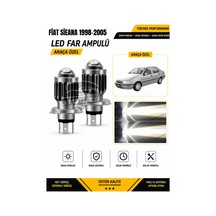 Fiat Sieana 1998-2005 H4 Led Far Ampulü Beyaz Işık Canbus Mini Lensli 2'li Set