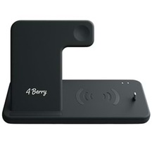 Abk-q20s Siyah 4-in-1 Kablosuz Şarj Standı Telefon, Saat, Kulak
