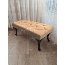 Kapitoneli Ayak Ucu Kapı Önü Antre Bench Puf Siyah Ayak 120 45 Vizon