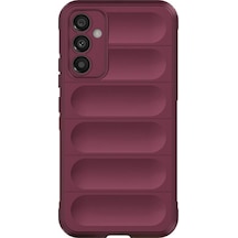 Samsung Galaxy Uyumlu A15 Kılıf Optimum Lens Çerçeveli Silikon Kapak Bordo