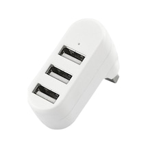 Valkyrie 3 Portlu USB 2.0 Hub Döner Kafalı Splitter Hub Adaptör Beyaz