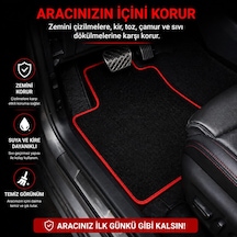 Aycar Oto Store Audi R8 Uyumlu Kaymaz Tabanlı Siyah Halı Paspas Kırmızı Dikişli