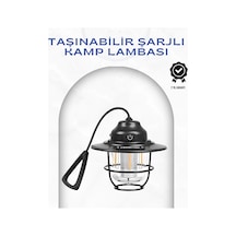 Geometrik Tasarımlı Vintage Kamp Lambası - Type-c Şarj, Ayarlanabilir Parlaklık Çok Renkli
