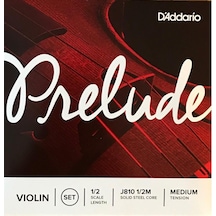 D'addario J81012 Prelude 1/2 Boy Keman Tel Seti Başlangıç/eğitici Seviye Çocuk Boy 1/2 Keman Uyumu, Masif Çelik Çekirdek, Sıcak Tonlar Ve Kolay Çalım Hissiyatı