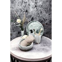 Betonmall 6 Parça Mermer Desenli Beton Banyo Seti Katı Sıvı Sabunluk Diş Fırçalığı Havluluk Tütsülük Tepsi - Yeşil Yeşil