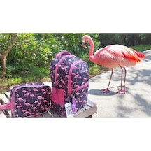 Flamingo Bahçesi Okul Çantası Ve Beslenme Çantası Çok Renkli