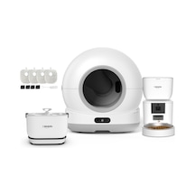 Xenon Smart Akıllı Otomatik Kameralı Kedi Tuvaleti Paslanmaz Çelik Kaseli 4lt Mama Kabı Bataryalı Su Pınarı Ve Filtre 4'lü Pet Seti