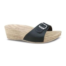 Ceyo 9873-8 Dolgu Topuk Anatomik Taban Kadın Terlik Siyah 36-40 Siyah