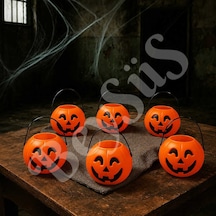 Beysüs Cadılar Bayramı Halloween Balkabağı Mini Şeker Kovası 6 Lı Tüm Yaşlar
