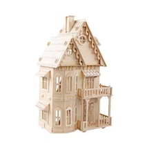 İdeal 3D Büyük Ahşap Maket Şato Büyük Ev Er055 Woodcraft Construc