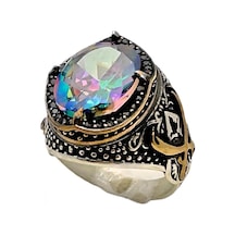 Mistik Topaz Taşlı Gümüş Yüzük 240053175g13y