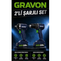 Gravon 20v 2ah Şarjlı Somun Sıkma Sökme-matkap İkili Set