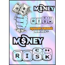 Motosiklet Money Rısk Hologram Çoklu Sticker Diğer