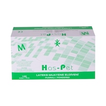 Haspet Pudralı Lateks Muayene Eldiveni 100lü Medium 2'li Ekonomik Paket - 2 Adet Tarı