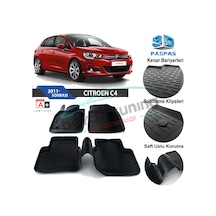 Citroen C4 Havuzlu 3D Paspas Siyah 2011-