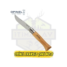 Opinel Inox No:8 Kamp Çakı - Paslanmaz Çelik Yatagan Bıçak Kayın Sap Çok Renkli