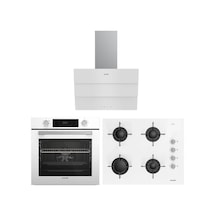 Arçelik AFC 330 B - ADE 605-3 B - OCD T 651 EB Beyaz Uygun Cam Ankastre Set