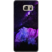 Samsung Uyumlu Galaxy S7 Kılıf Silikon Purple Mountain 1640