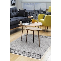 Dekoreko Kaymaz Taban Djt Salon Halısı Trend Iskandinav F5081 gri