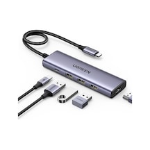 Ugreen Usb-c 4k/60hz Hdmı 3 Usb 3.0 100w Pd Güç Girişi Çoklayıcı Hub Adaptör, 15597