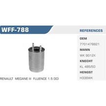 WINKEL WFF-788 Mazot Filtresi Megane III 09- Grand Scenic III 09- Fluence 10- 1.5 DCI