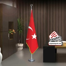Türkiye Cumhuriyeti Ay Yıldız Bayrak Ofis Makam-toplantı Odaları -direkli -saçaklı Makam Bayrağı 1