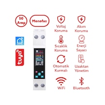 Tongou Ekranlı Akıllı Voltaj Ve Akım Koruma Rölesi - Sıcaklık Wifi Özellikli Çift Kutuplu Monofaz