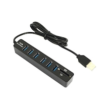 9146 Usb Hub 6 Port Microsd Tf Sd Kart Okuyucu 1 Metre Usb Çoklayıcı 1 Adet Micrsd Tf 1 Adet Sd Veri Hızı 480mbps&apos Ye Kadar Dizüstü-masaüstü Bilgisayar Portlarını Kolayca Çoklar 01