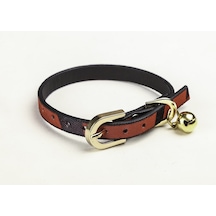 Kırmızı Siyah Leopar Derili 1 CM Zilli Tasma